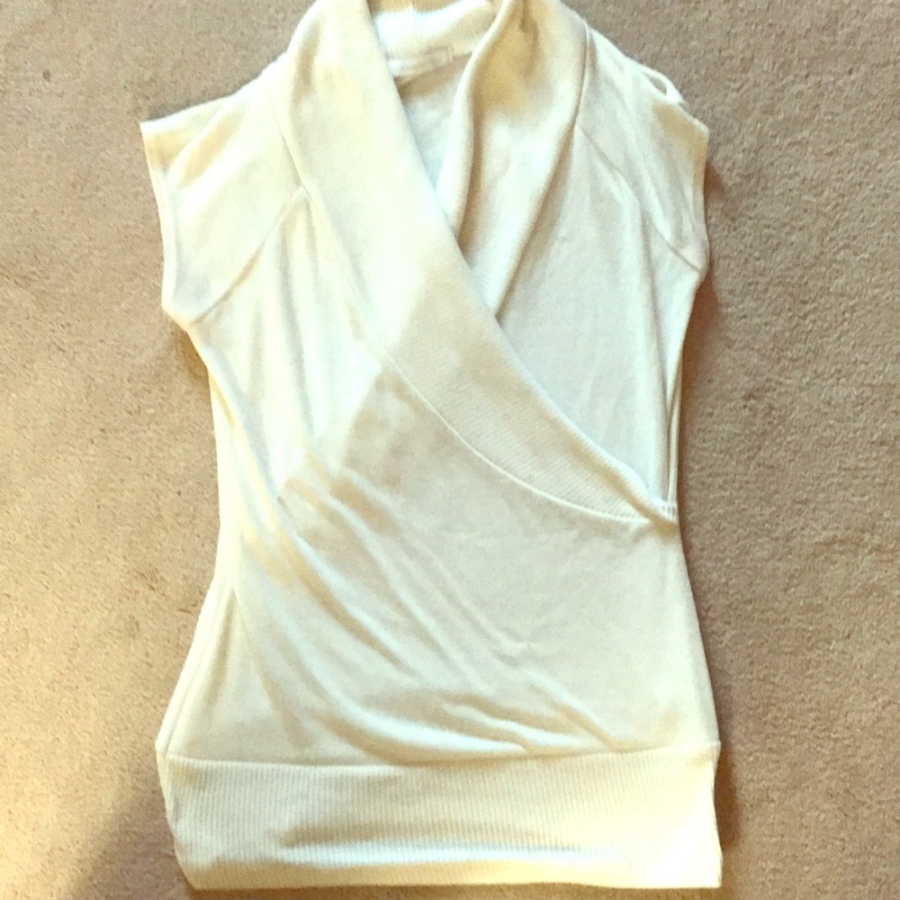 White shirt sleeve wrap top size medium